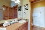 Master bathroom with dual sink vanity